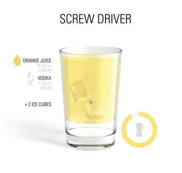 What is the recipe for a screwdriver drink?